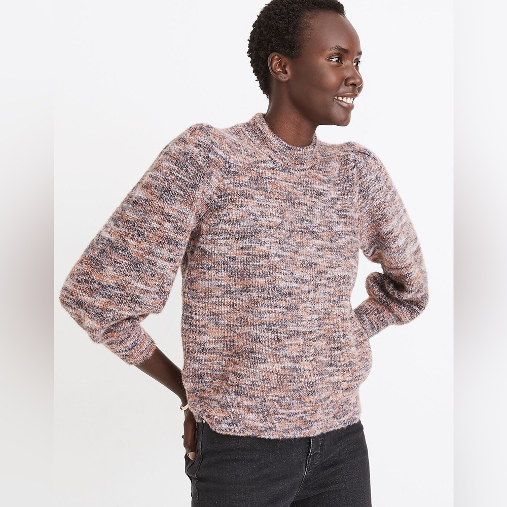 Cute Madewell Space dyed Eaton puff sleeve sweater XS 💜